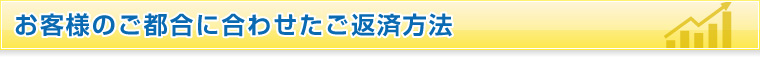 お客様のご都合に合わせたご返済方法